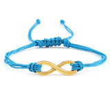 Bracelet infini Bleu Ciel en Corde Tressée