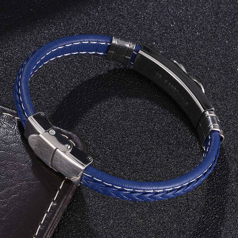 Bracelet Infini Bleu en Cuir Synthétique pour Homme - Mon Bracelet Homme