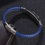 Bracelet Infini Bleu en Cuir Synthétique pour Homme - Mon Bracelet Homme