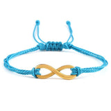 Bracelet infini Bleu Jacinthe en Corde Tressée