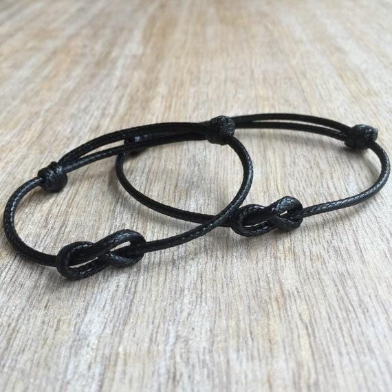 Bracelet Infini Cordon Ciré Noir Pour Homme - Mon Bracelet Homme