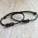 Bracelet Infini Cordon Ciré Noir Pour Homme - Mon Bracelet Homme
