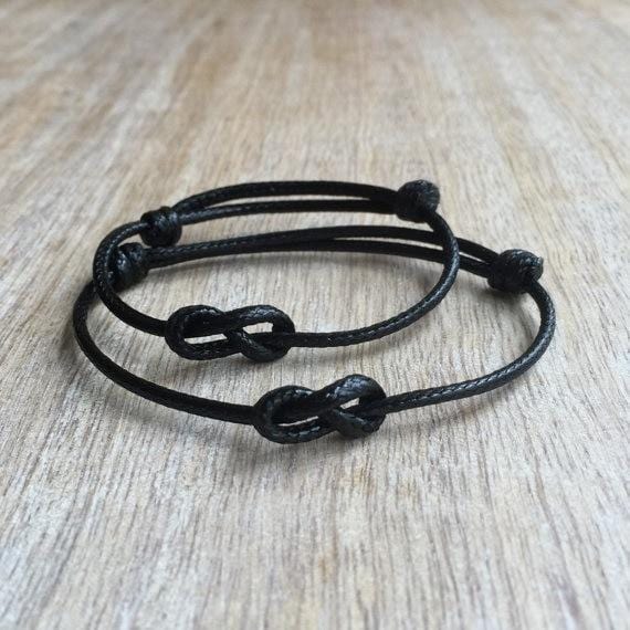 Bracelet Infini Cordon Ciré Noir Pour Homme - Mon Bracelet Homme