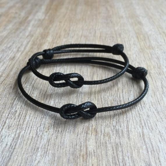 Bracelet Infini Cordon Ciré Noir Pour Homme - Mon Bracelet Homme