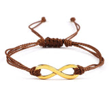 Bracelet infini Couleur Café en Corde Tressée