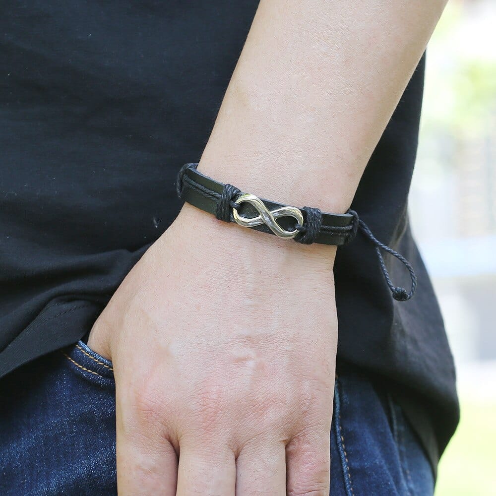 Bracelet Infini Cuir Véritable pour Homme - Mon Bracelet Homme