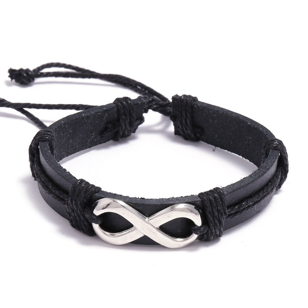 Bracelet Infini Cuir Véritable pour Homme - Mon Bracelet Homme