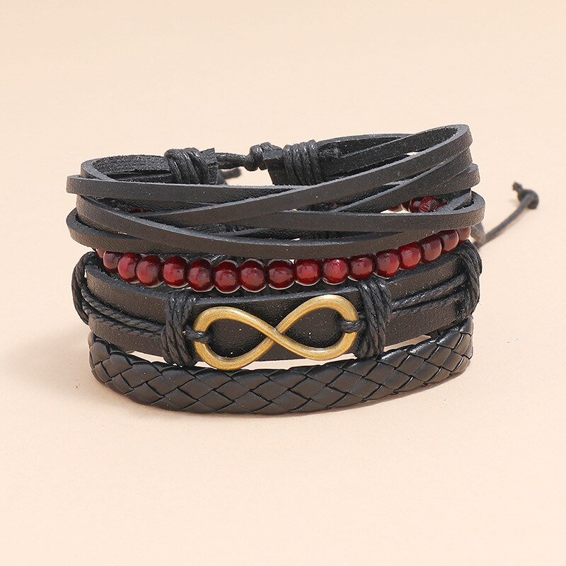 Bracelet Infini en Alliage et Cuir Style Vintage Bohème - Mon Bracelet Homme