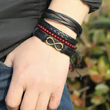 Bracelet Infini en Alliage et Cuir Style Vintage Bohème - Mon Bracelet Homme