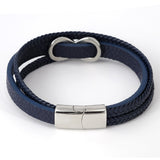 Bracelet Infini en Cuir Bleu pour Petit Poignet - Mon Bracelet Homme