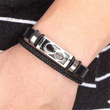 Bracelet Infini En Cuir Et En Acier Inoxydable Pour Homme - Mon Bracelet Homme