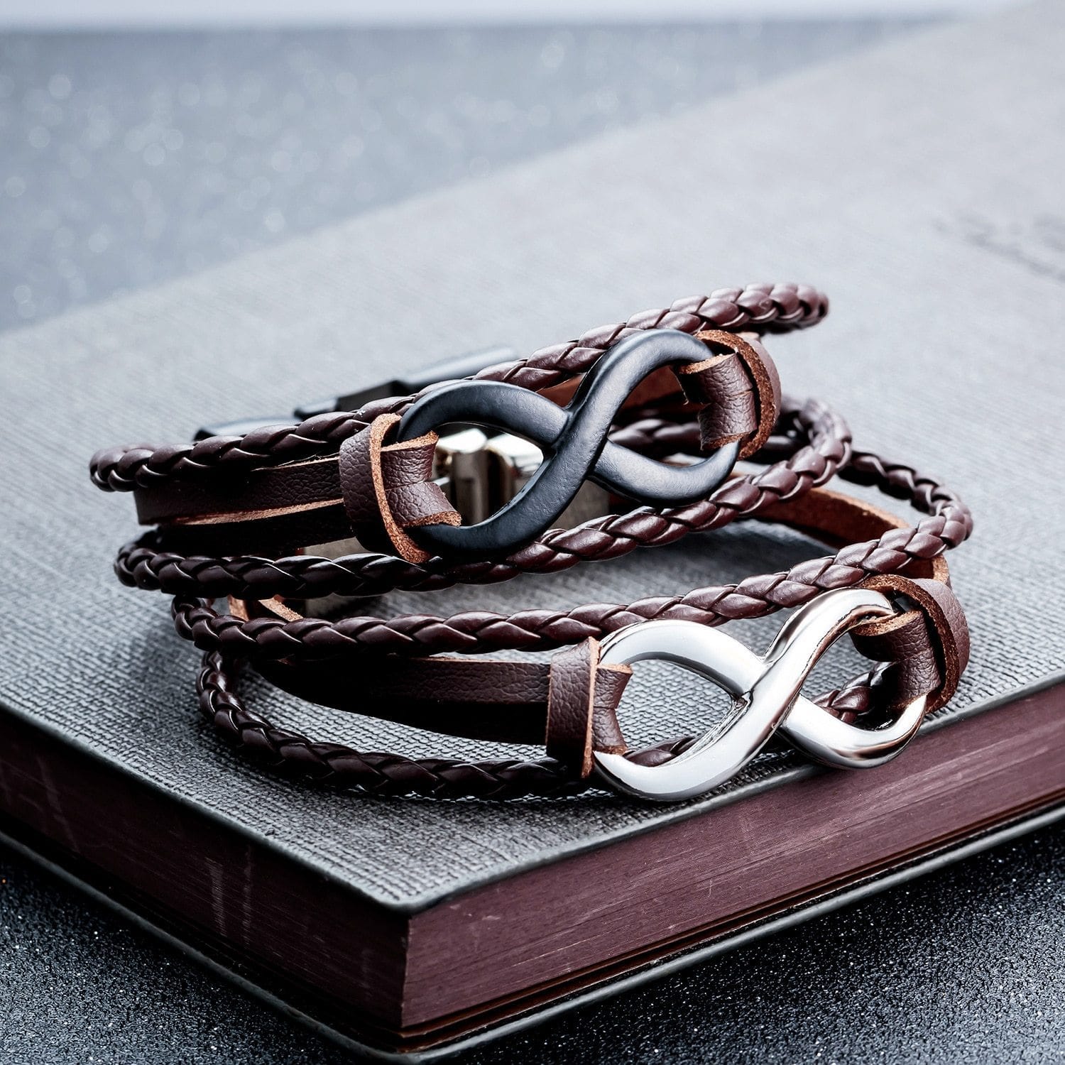 Bracelet Infini En Cuir Tressé Pour Homme - Mon Bracelet Homme
