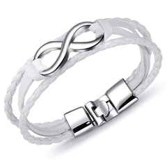 Bracelet Infini En Cuir Tressé Pour Homme