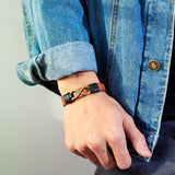 Bracelet Infini en Cuir Vintage Marron pour Homme - Mon Bracelet Homme