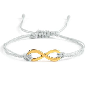 Bracelet infini Gris Clair en Corde Tressée - Mon Bracelet Homme