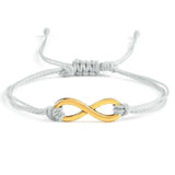 Bracelet infini Gris Clair en Corde Tressée - Mon Bracelet Homme