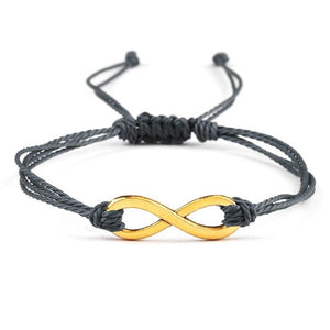 Bracelet infini Gris en Corde Tressée - Mon Bracelet Homme