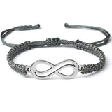 Bracelet Infini Gris Tressé en Corde - Mon Bracelet Homme
