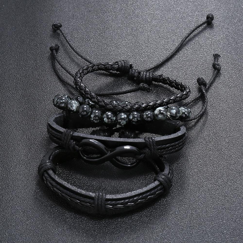 Bracelet Infini Homme Cuir Et Perle - Mon Bracelet Homme