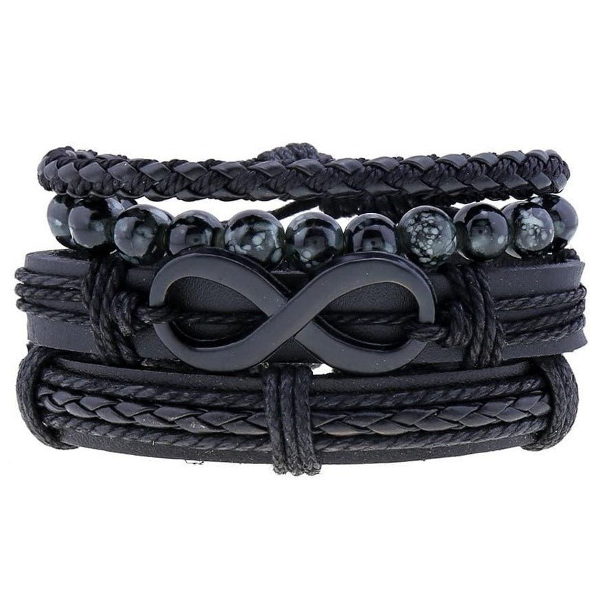 Bracelet Infini Homme Cuir Et Perle - Mon Bracelet Homme