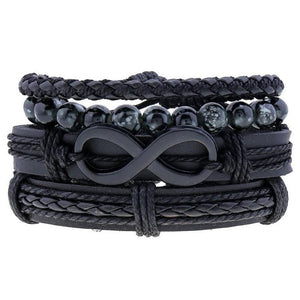 Bracelet Infini Homme Cuir Et Perle - Mon Bracelet Homme