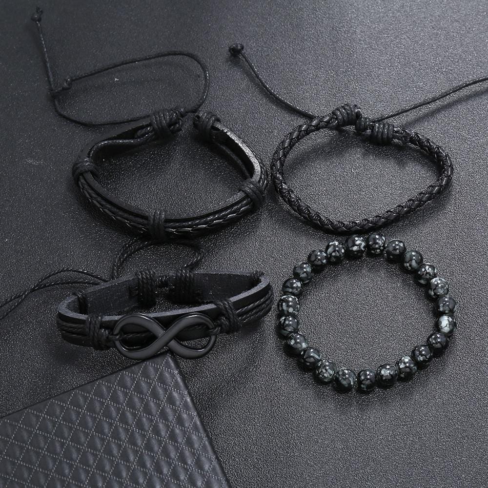 Bracelet Infini Homme Cuir Et Perle - Mon Bracelet Homme