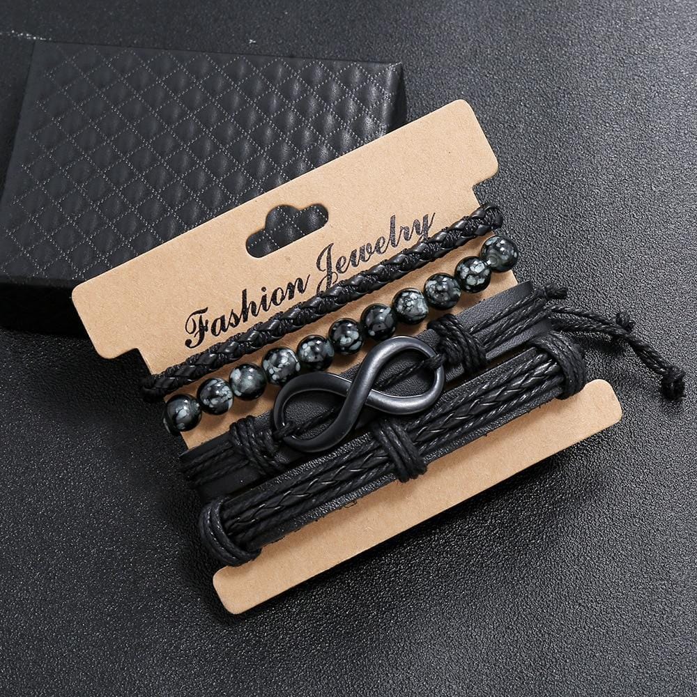 Bracelet Infini Homme Cuir Et Perle - Mon Bracelet Homme