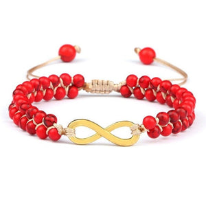 Bracelet Infini Homme en Pierres Fines Rouge - Mon Bracelet Homme