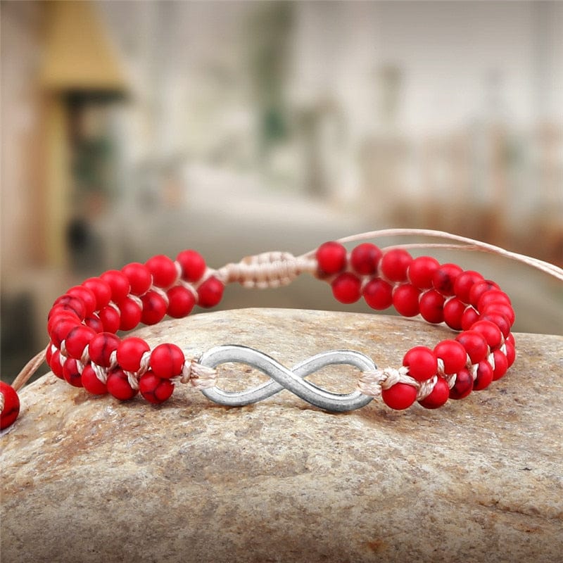 Bracelet Infini Homme en Pierres Fines Rouge Dawson - Mon Bracelet Homme