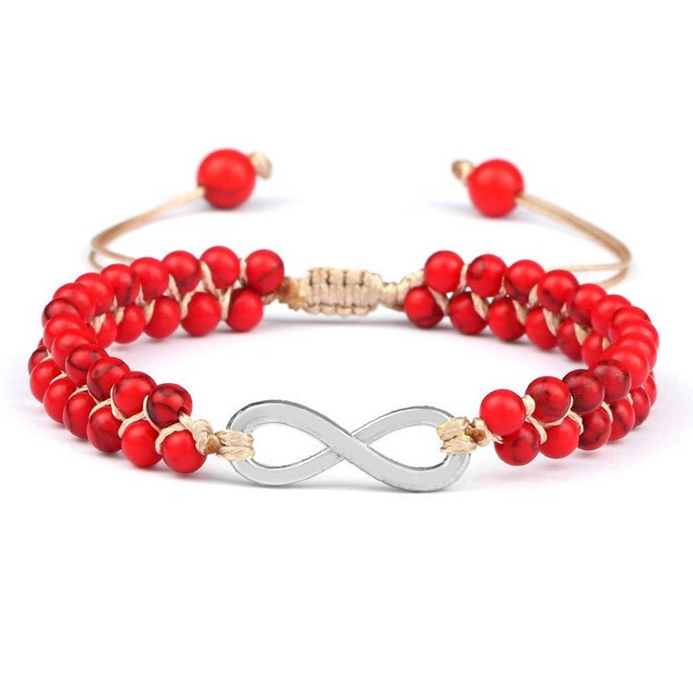 Bracelet Infini Homme en Pierres Fines Rouge Dawson - Mon Bracelet Homme