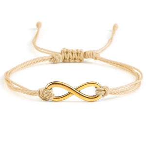Bracelet infini Kaki Clair en Corde Tressée - Mon Bracelet Homme