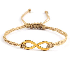 Bracelet infini Kaki en Corde Tressée - Mon Bracelet Homme