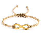 Bracelet infini Kaki en Corde Tressée