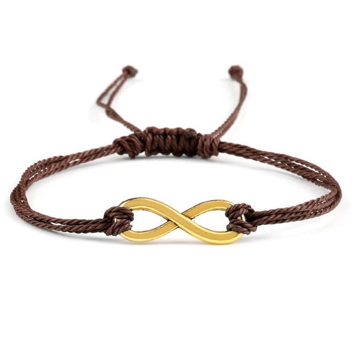 Bracelet infini Marron en Corde Tressée - Mon Bracelet Homme