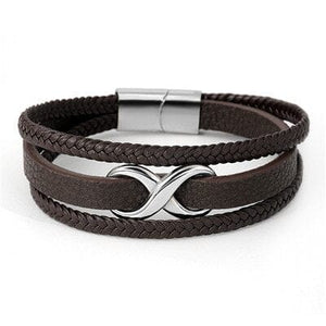 Bracelet Infini Marron en Cuir pour Petit Poignet - Mon Bracelet Homme