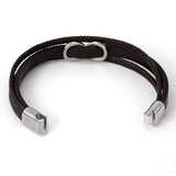 Bracelet Infini Marron en Cuir pour Petit Poignet - Mon Bracelet Homme