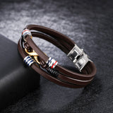 Bracelet infini Marron et Doré en Cuir pour Homme - Mon Bracelet Homme