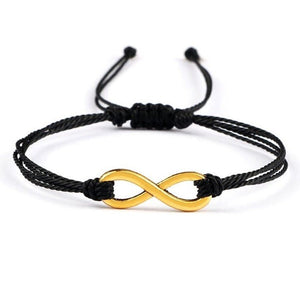 Bracelet infini Noir en Corde Tressée - Mon Bracelet Homme