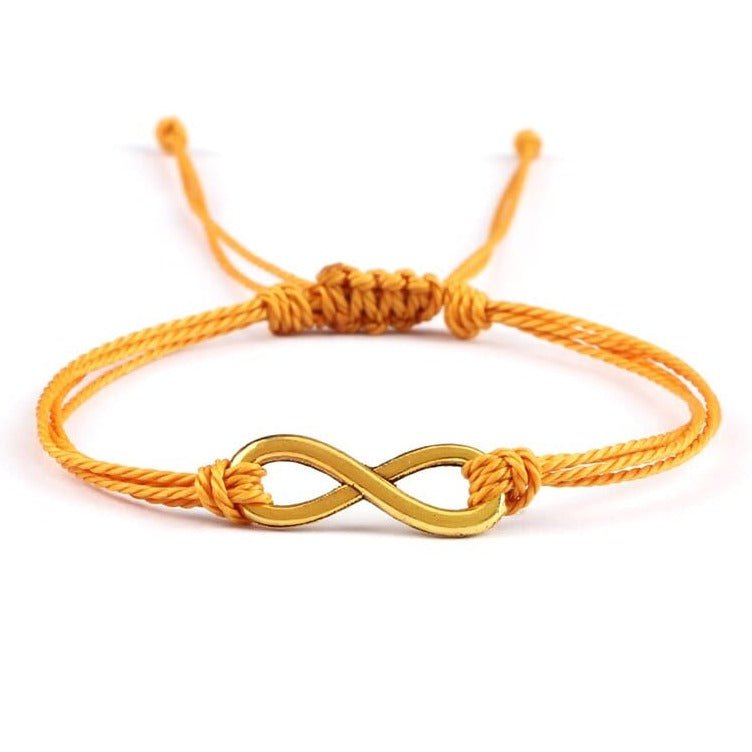 Bracelet infini Orange Clair en Corde Tressée - Mon Bracelet Homme