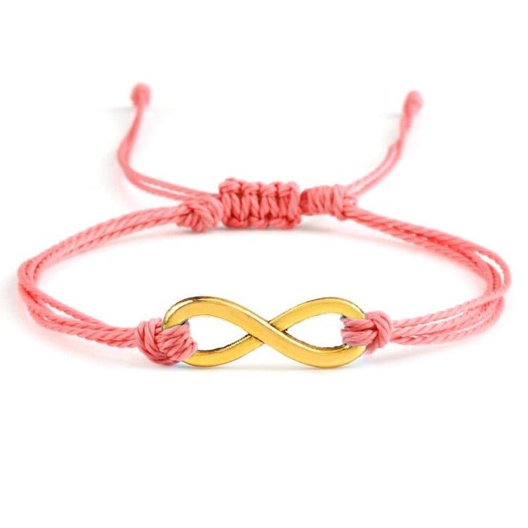 Bracelet infini Rose en Corde Tressée - Mon Bracelet Homme