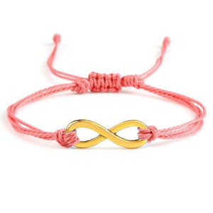 Bracelet infini Rose en Corde Tressée - Mon Bracelet Homme