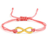 Bracelet infini Rose en Corde Tressée