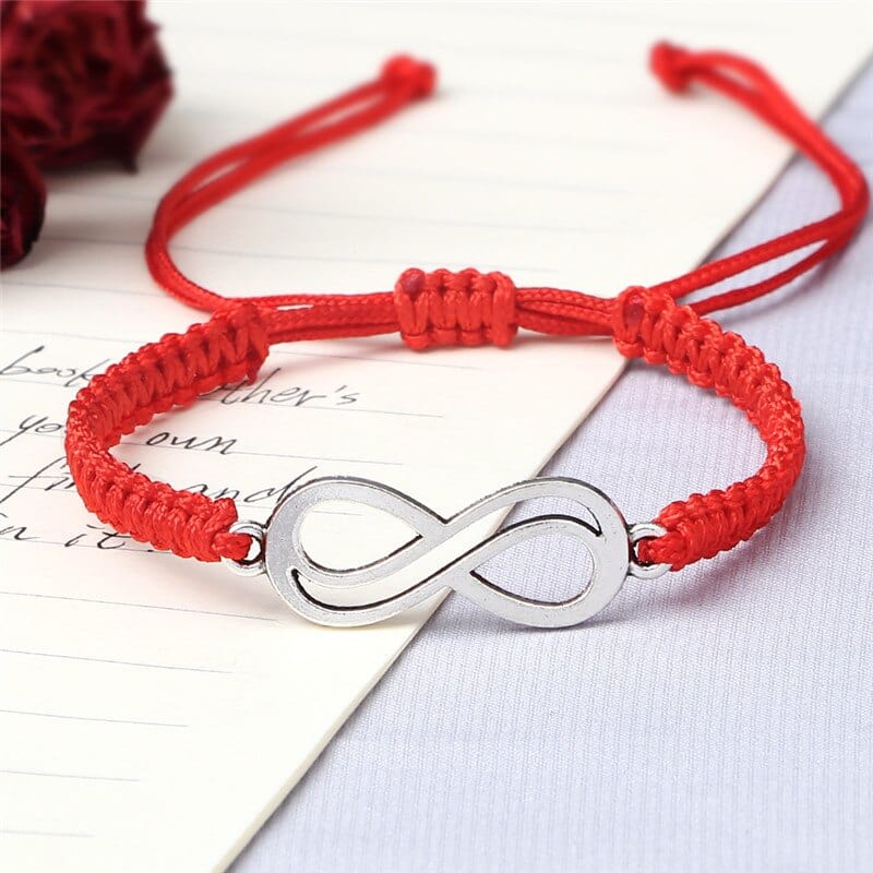 Bracelet Infini Rouge Tressé en Corde - Mon Bracelet Homme