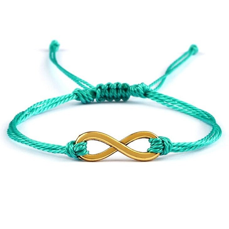 Bracelet infini Turquoise Pomme en Corde Tressée - Mon Bracelet Homme