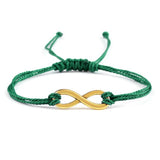 Bracelet infini Vert en Corde Tressée