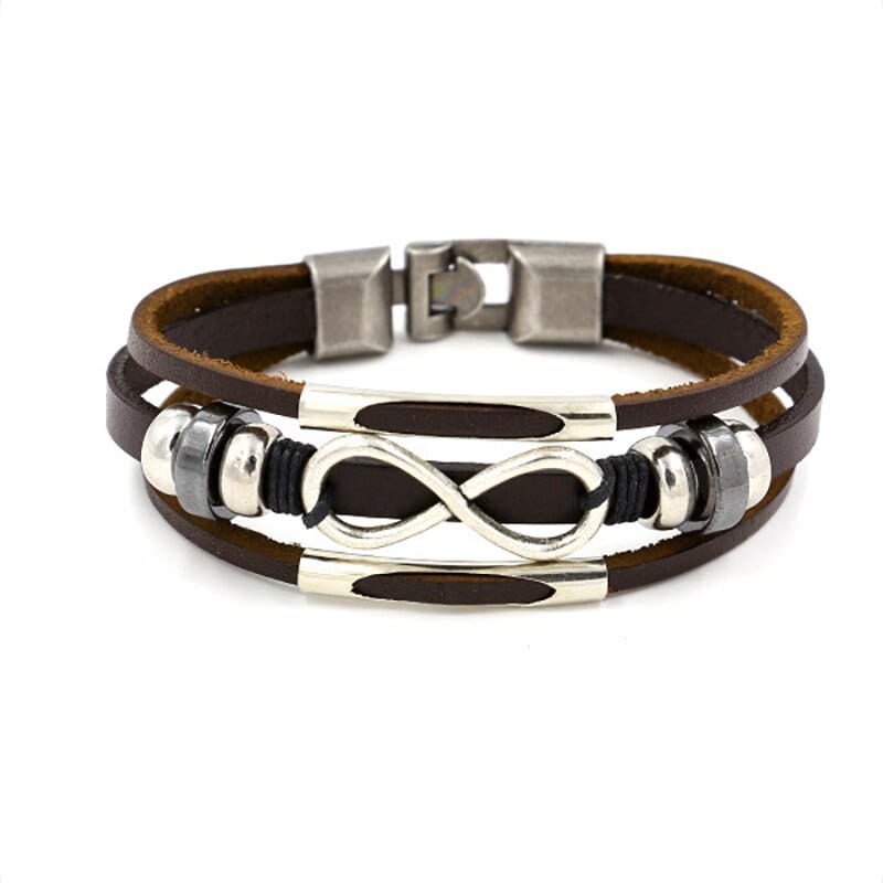 Bracelet Infini Vintage Marron Multi-couches pour Homme - Mon Bracelet Homme