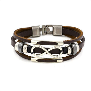 Bracelet Infini Vintage Marron Multi-couches pour Homme - Mon Bracelet Homme