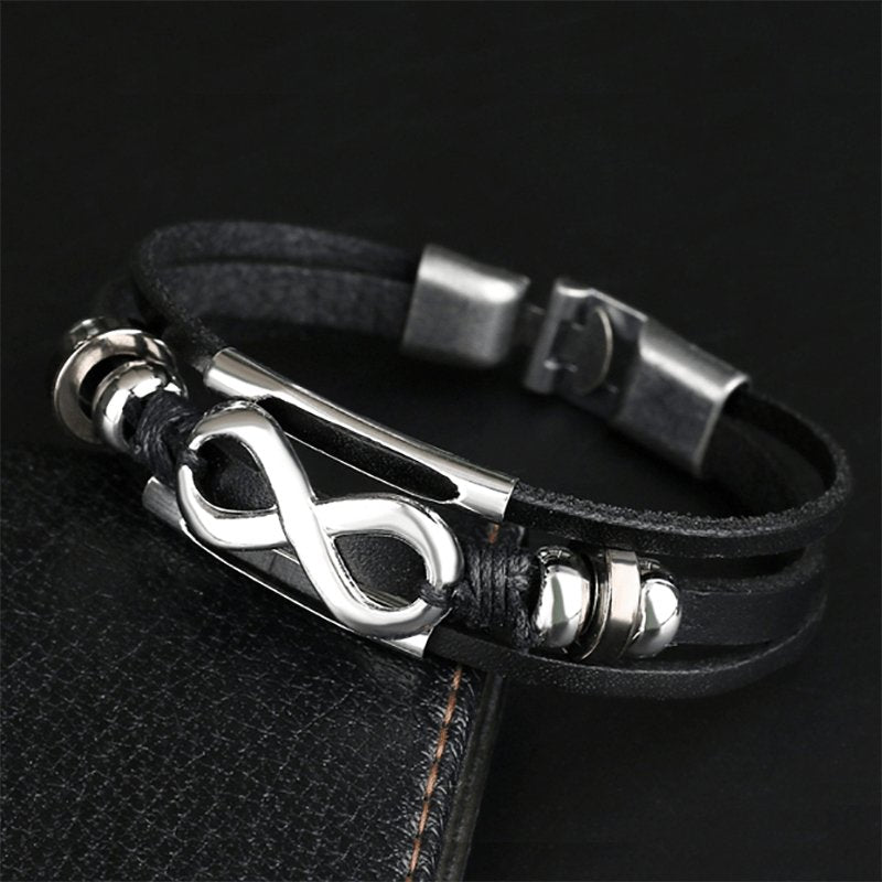 Bracelet Infini Vintage Noir Multi-couches pour Homme - Mon Bracelet Homme
