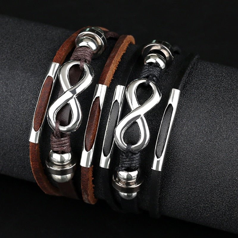 Bracelet Infini Vintage Noir Multi-couches pour Homme - Mon Bracelet Homme