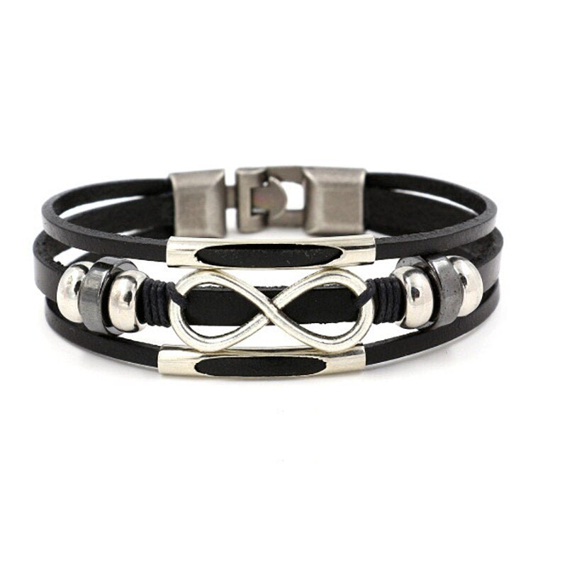 Bracelet Infini Vintage Noir Multi-couches pour Homme - Mon Bracelet Homme